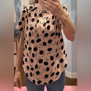 NWT Ann Taylor floral short sleeve dress shirt